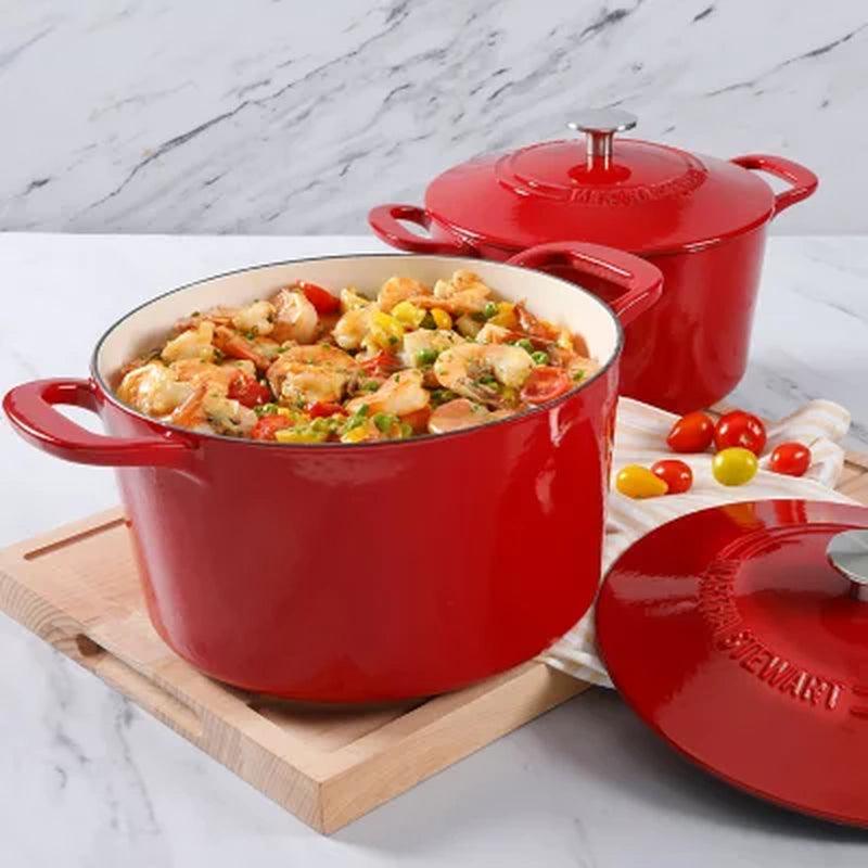 MARTHA STEWART 7-qt. Enameled Cast Iron Dutch Oven with Lid in