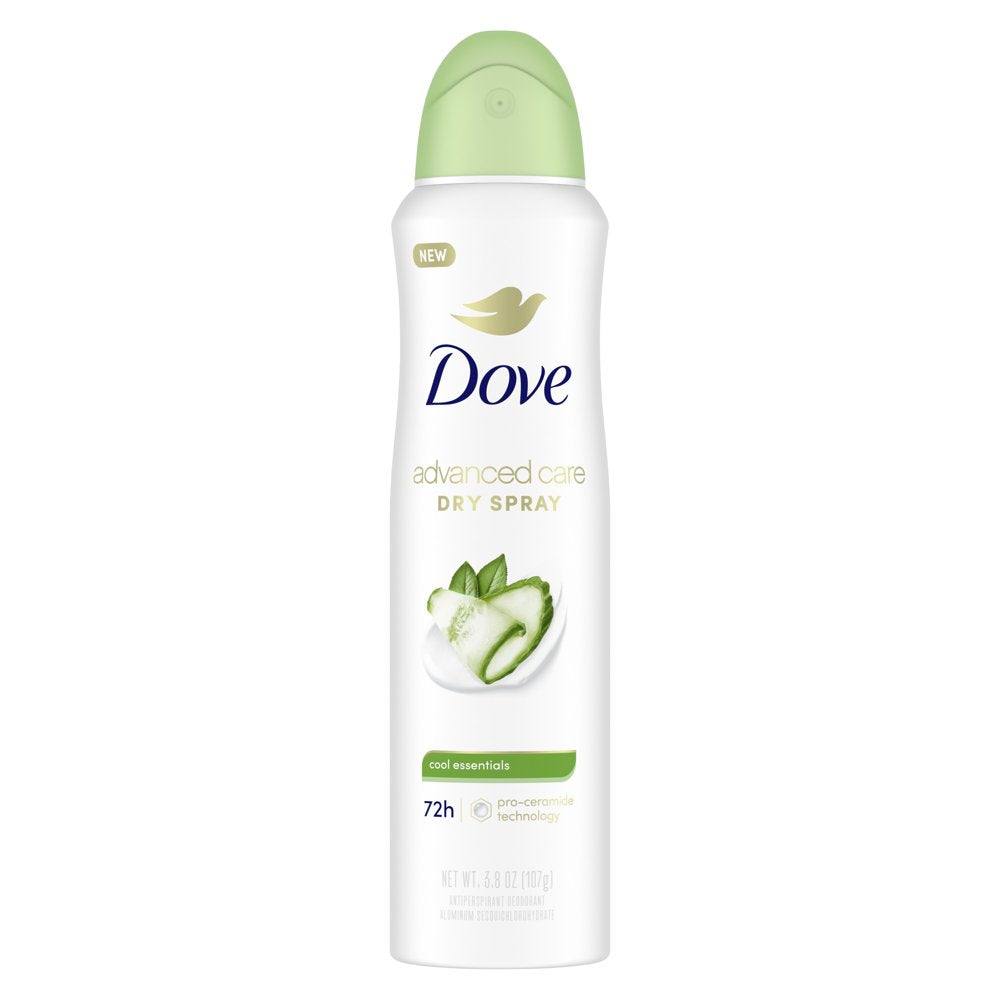 Dove Advanced Care Long Lasting Women'S Antiperspirant Deodorant Dry Spray, Cool Essentials, 3.8 Oz