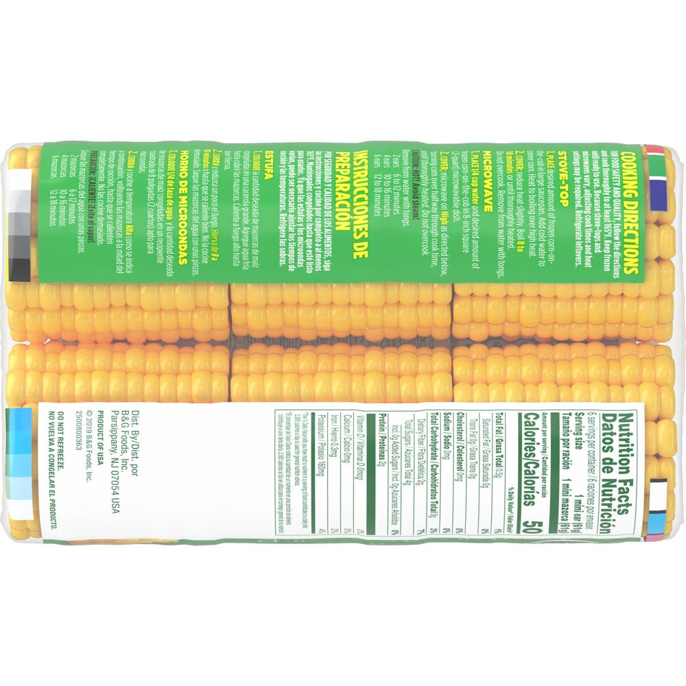 Green Giant Nibblers Extra Sweet Corn on the Cob, 6 Ct (Frozen Vegetables)