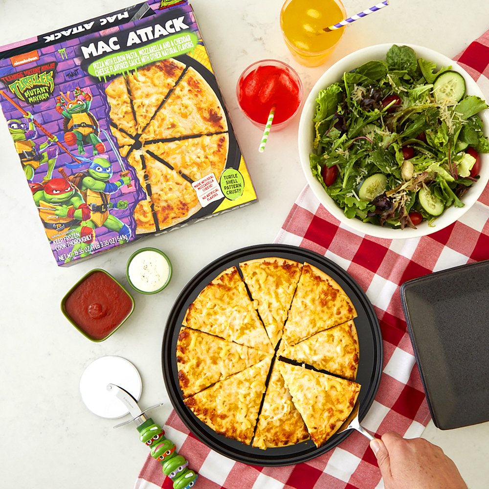 Teenage Mutant Ninja Turtles Mac Attack Pizza, Turtle Shell Pattern Crust, Cheddar Cheese Alfredo Sauce 19.35 Oz (Frozen)