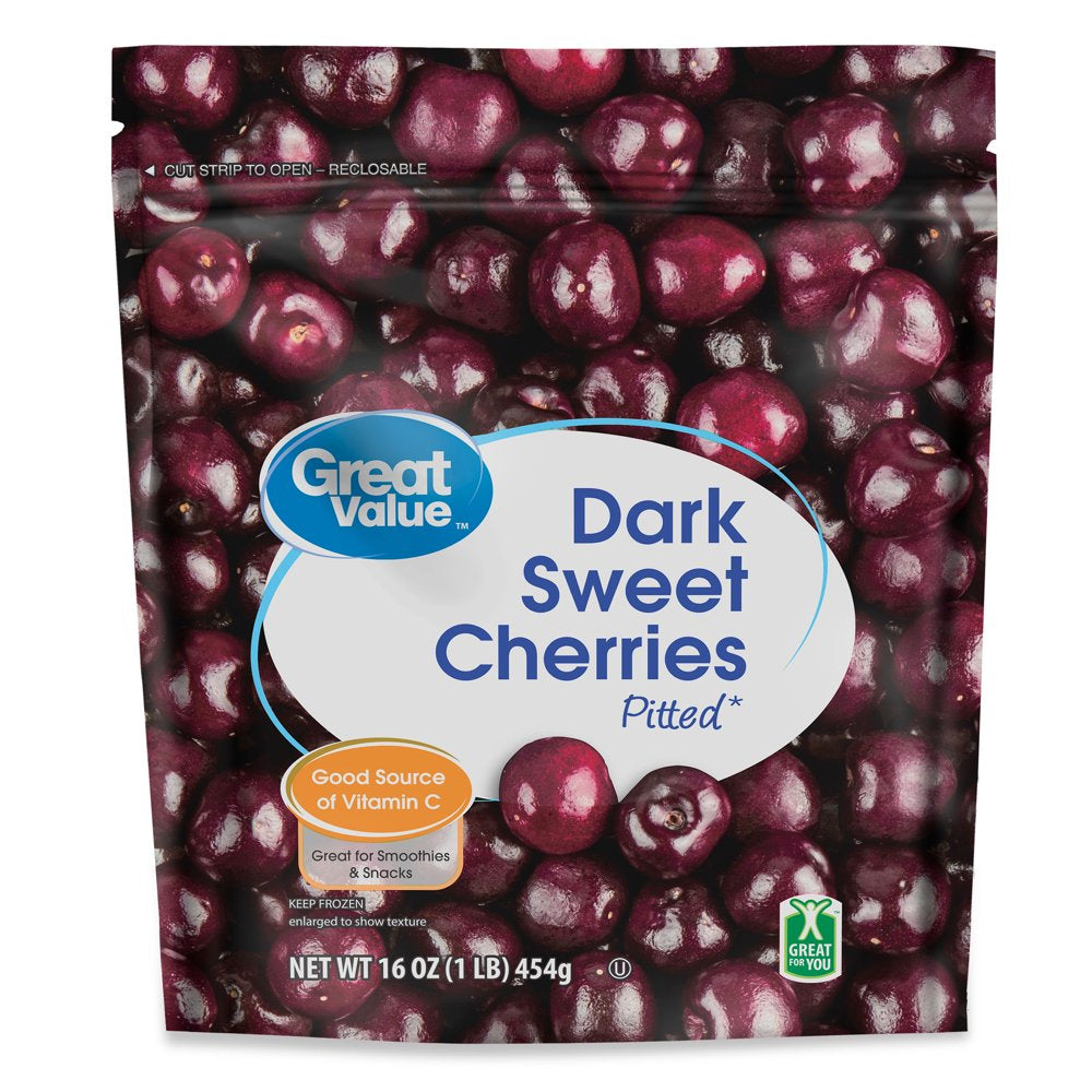 Great Value Pitted Dark Sweet Cherries, 16 Oz (Frozen)