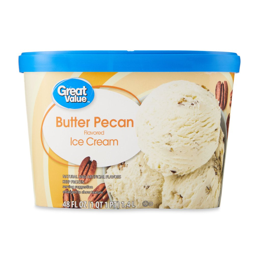 Great Value Butter Pecan Ice Cream, 48 Fl Oz