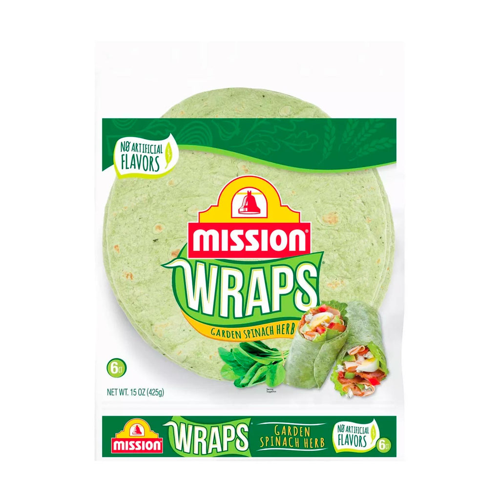 Large Garden Spinach & Herb Wrap Tortillas - 15oz_6ct