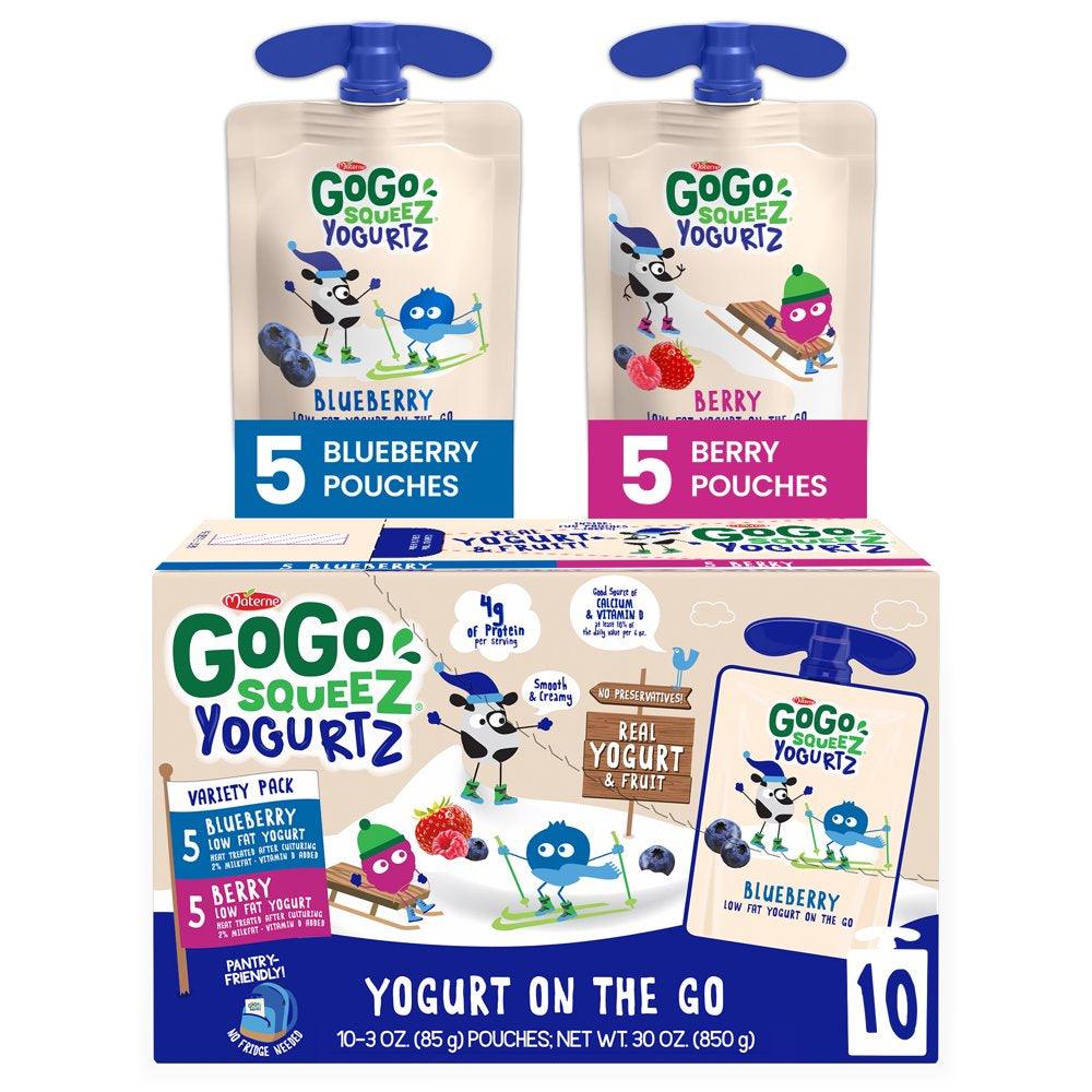 (10 Pack) Gogo Squeez Yogurtz Blueberry and Berry Pouch, 3 Oz, 10 Pack