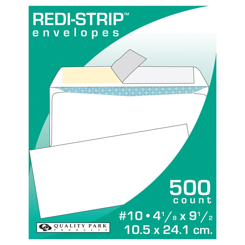 #10 Redi-Strip Security Envelope, 24 Lb, White, 500 Ct