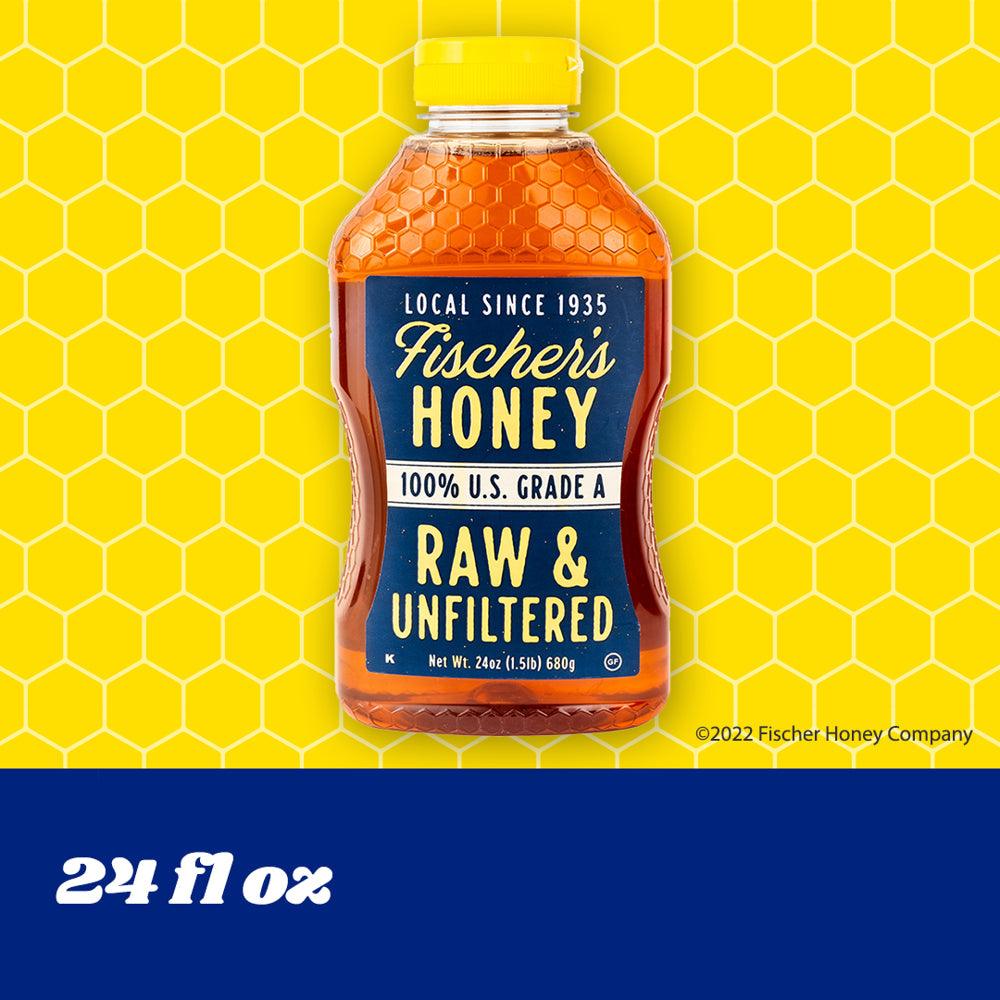 100% US Grade A, Raw and Unfiltered Honey, 24 Oz