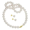 11-12Mm White Freshwater Pearl Necklace and Earring Set