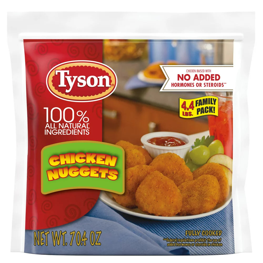 Tyson All Natural Fully Cooked Chicken Nuggets, 4.4 Lb Bag (Frozen)