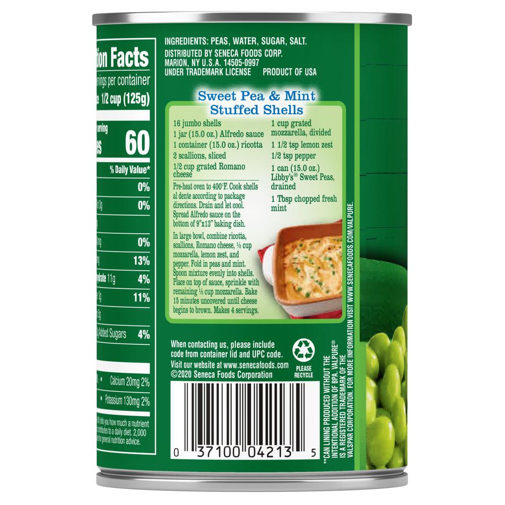 (12 Cans) Libby'S Canned Sweet Peas, 15 Oz