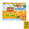 (12 Cups) Del Monte Diced Peaches Fruit Cup Snacks, 100% Juice, 4 Oz