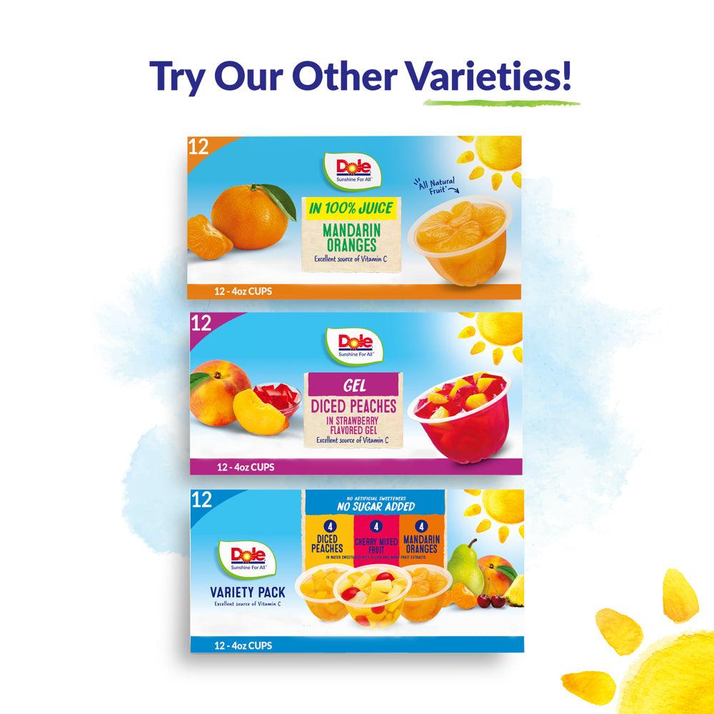 (12 Cups) Dole Fruit Bowls Cherry Mixed Fruit in 100% Fruit Juice, 4 Oz