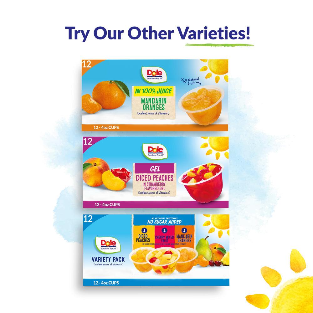 (12 Cups) Dole Fruit Bowls Pineapple Paradise Tidbits in 100% Fruit Juice, 4 Oz