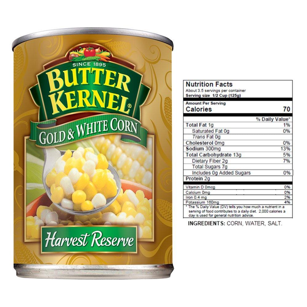 (12 Pack) Butter Kernel - Canned Corn, Gold and White Corn, 15 Ounce Can, New