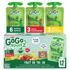 (12 Pack) Gogo Squeez Apple, Banana, and Strawberry Pouch, 3.2 Oz, 12 Pack