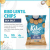 12-Pack Kibo Foods Sea Salt Lentil Chips | Gluten-Free, Preservative-Free & Healthy for You | High Protein, Plant-Based, Vegan Snacks, Non-Gmo, Kosher 1Oz Bags