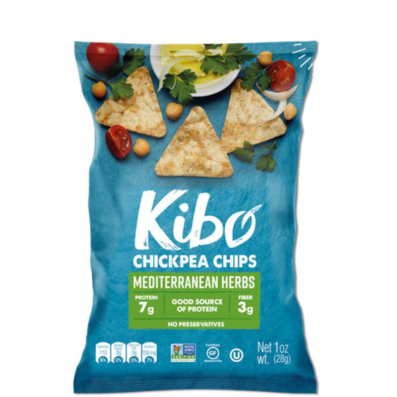 12-Pack Mediterranean Herbs Chickpea Chips | Gluten-Free, Preservative-Free & Healthy for You, High Protein, Non-Gmo, Vegan Snacks | Kibo Foods