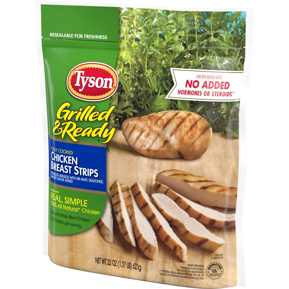 Tyson Grilled & Ready Chicken Breast Strips, 1.37 Lb Bag (Frozen)