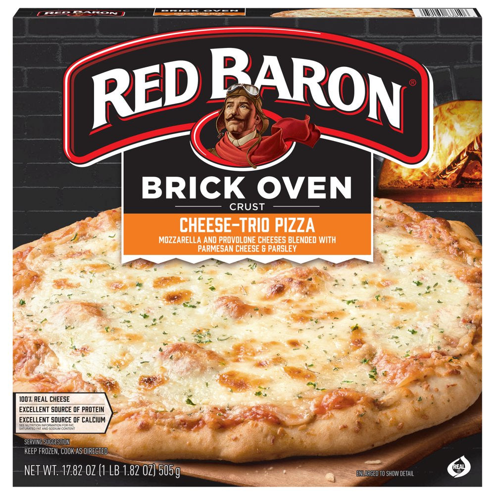 Red Baron Frozen Pizza Brick Oven Cheese Trio, 17.82 Oz