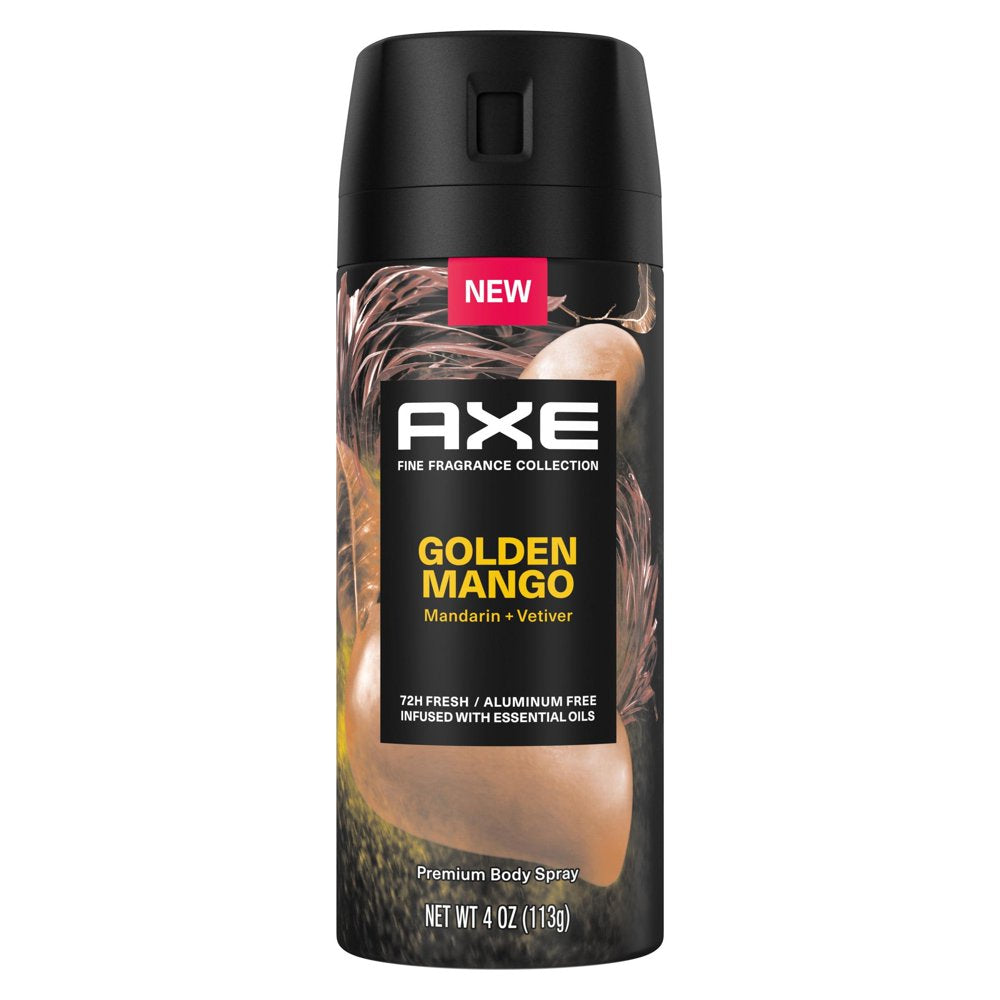 Axe Fine Fragrance Collection Men'S Deodorant Spray, Golden Mango Aluminum-Free, 4 Oz