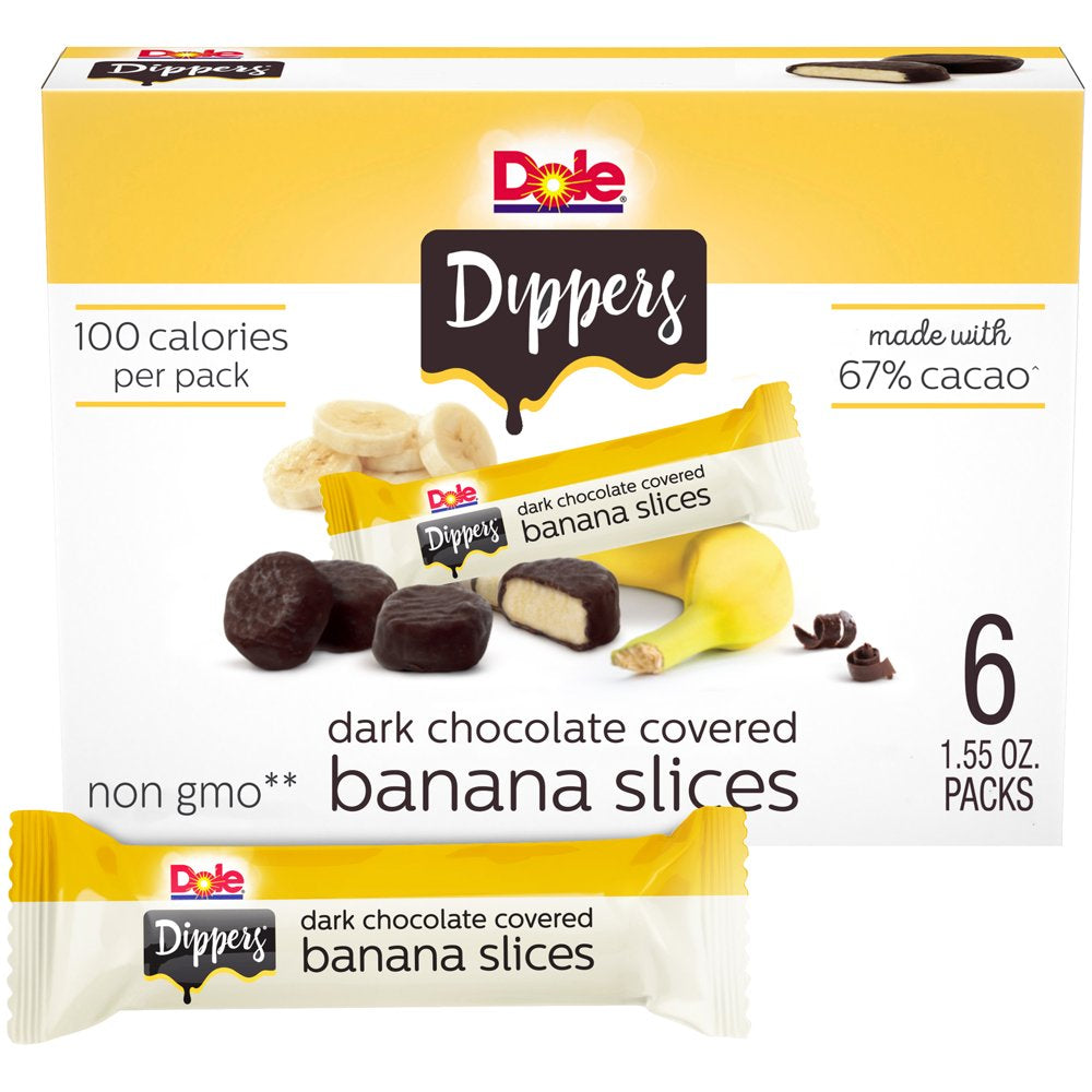 (6 Pack) Dole Dark Chocolate Frozen Banana Dippers, 1.55 Oz