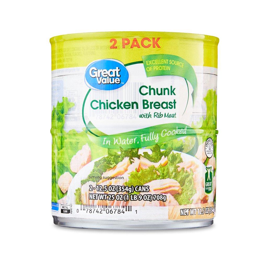 (2 Pack) Great Value Chunk Chicken, 12.5 Oz