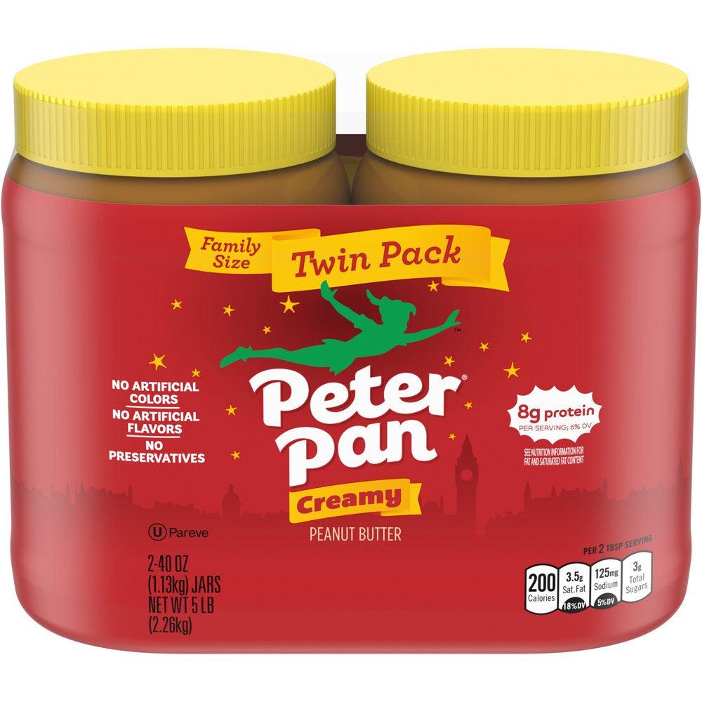 (2 Pack) Peter Pan Original Peanut Butter, Creamy Peanut Butter, 40 Oz