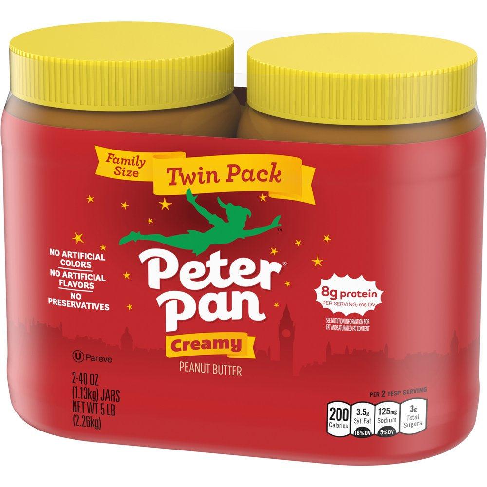 (2 Pack) Peter Pan Original Peanut Butter, Creamy Peanut Butter, 40 Oz