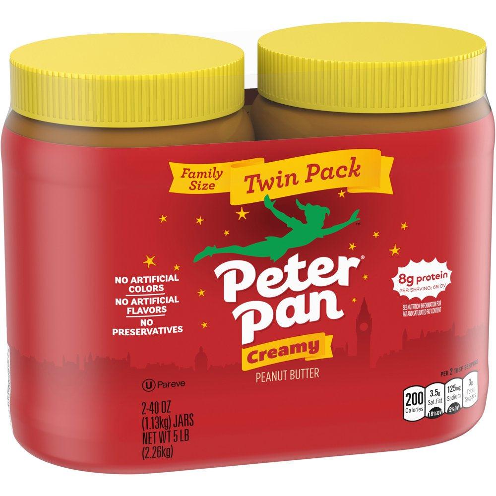 (2 Pack) Peter Pan Original Peanut Butter, Creamy Peanut Butter, 40 Oz