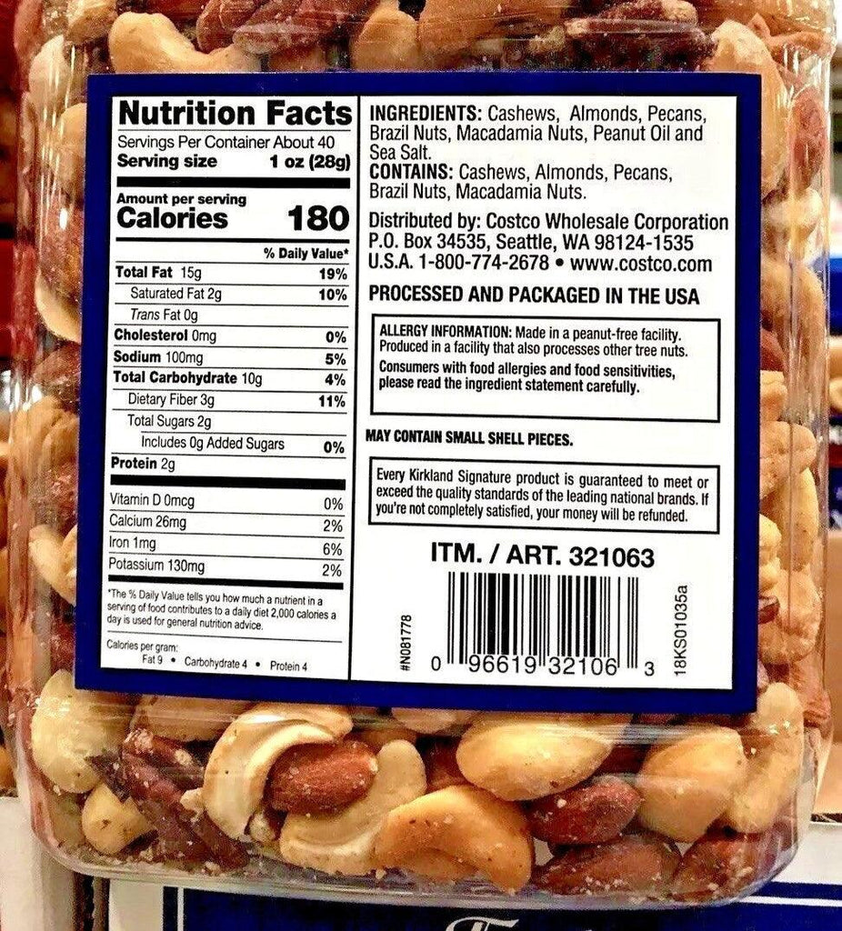 2 Packs Kirkland Extra Fancy Mixed Nuts 40 Oz 2.5 Lb Each Pack, Total 5 Lbs