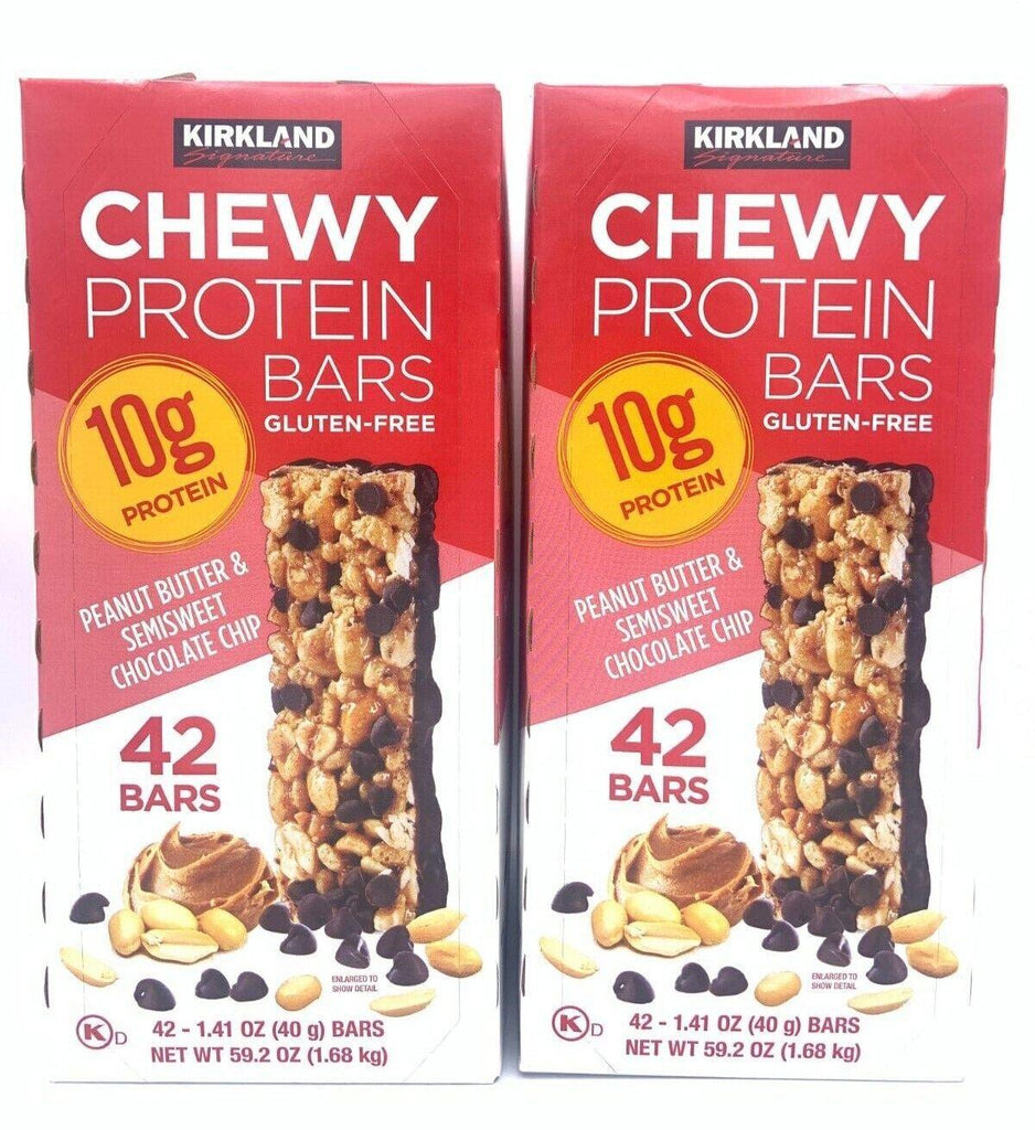 2 Packs Kirkland Signature Chewy Protein Bars 42 Bars 59.2 OZ Each