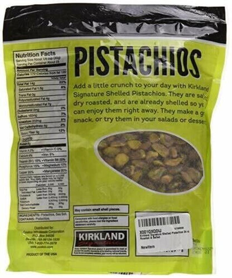 2 Packs Kirkland Signature Shelled Pistachios Roasted & Salted 24 Oz Each Pack