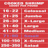 Great Value Frozen Cooked Small Peeled & Deveined, Tail-Off Shrimp, 12 Oz Bag (71-90 Count per Lb)