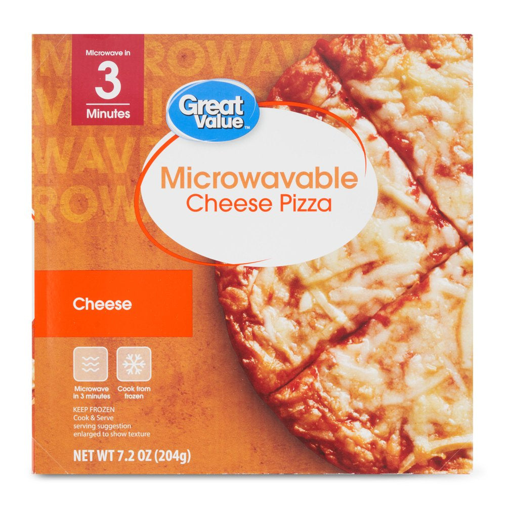 Great Value Classic Crust Cheese Microwave Frozen Pizza 7.2Oz