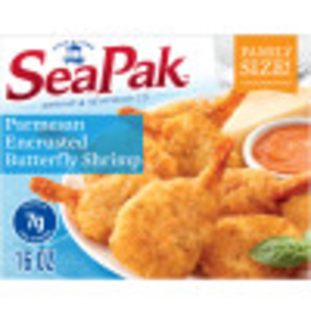 Seapak Parmesan Encrusted Jumbo Butterfly Shrimp with Sauce, Frozen, 16 Oz