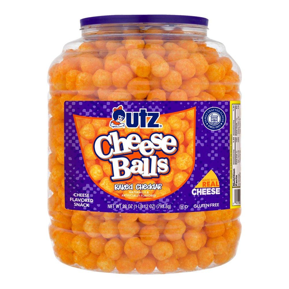 28 Oz Utz Cheddar Cheese Balls Barrel