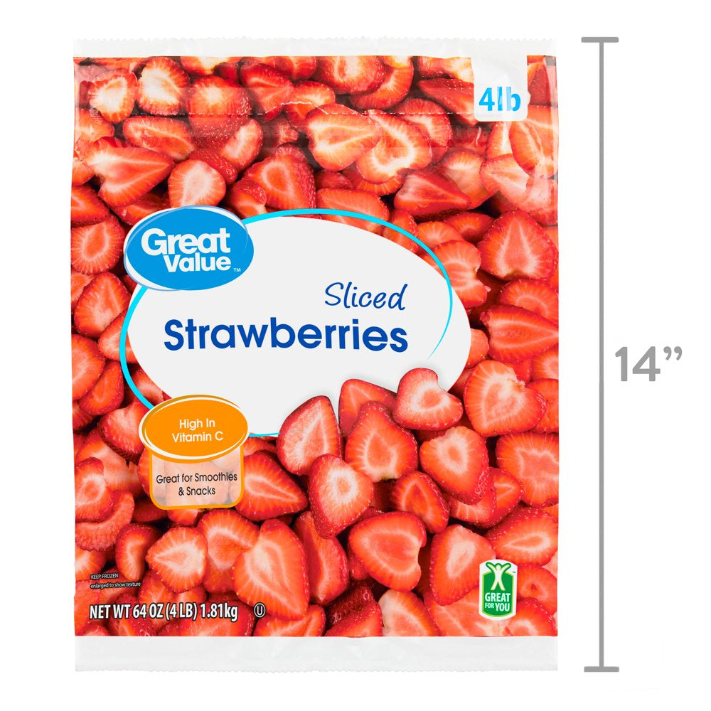 Great Value Sliced Strawberries, 64 Oz (Frozen)