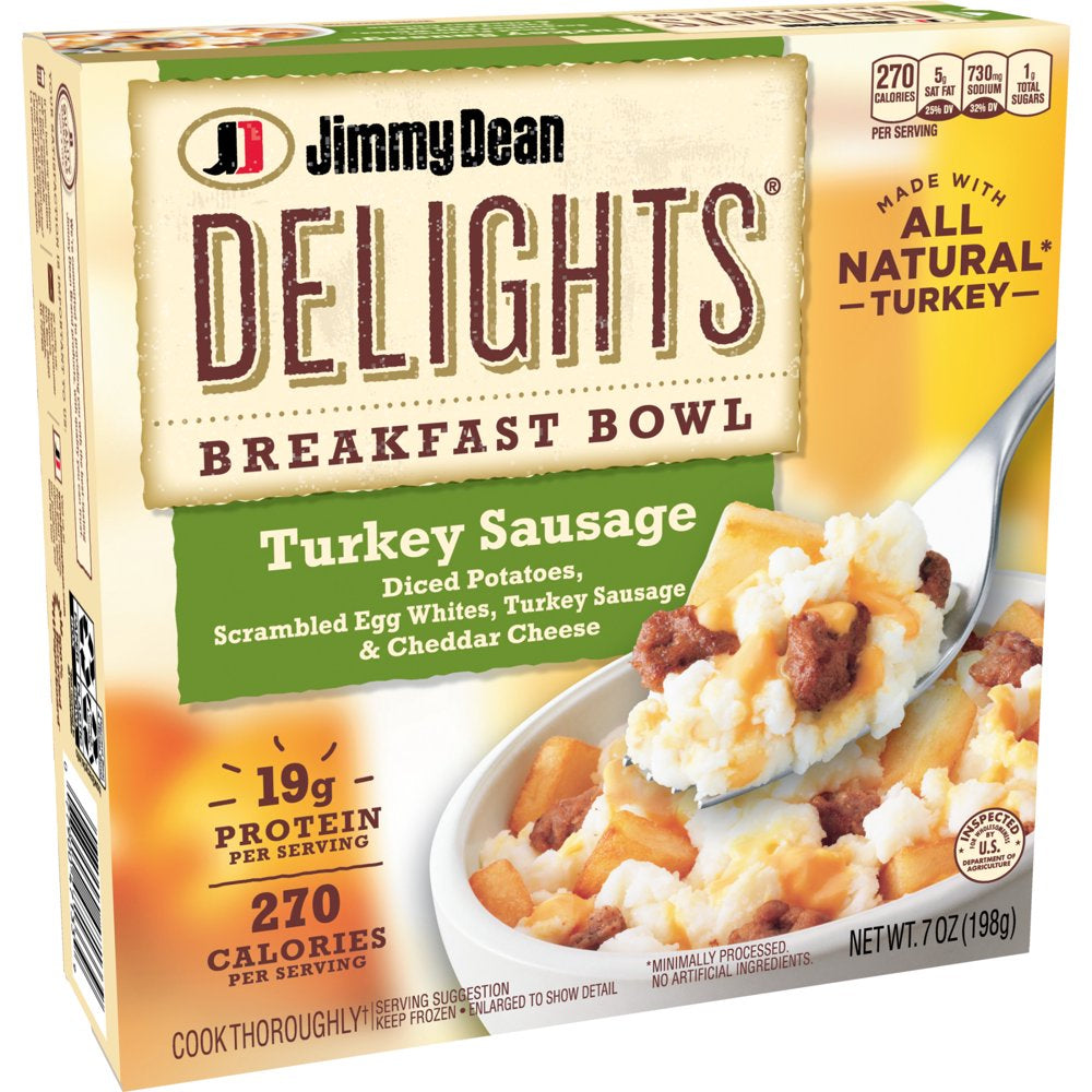 Jimmy Dean Delights Turkey Sausage Breakfast Bowl, 7 Oz (Frozen)