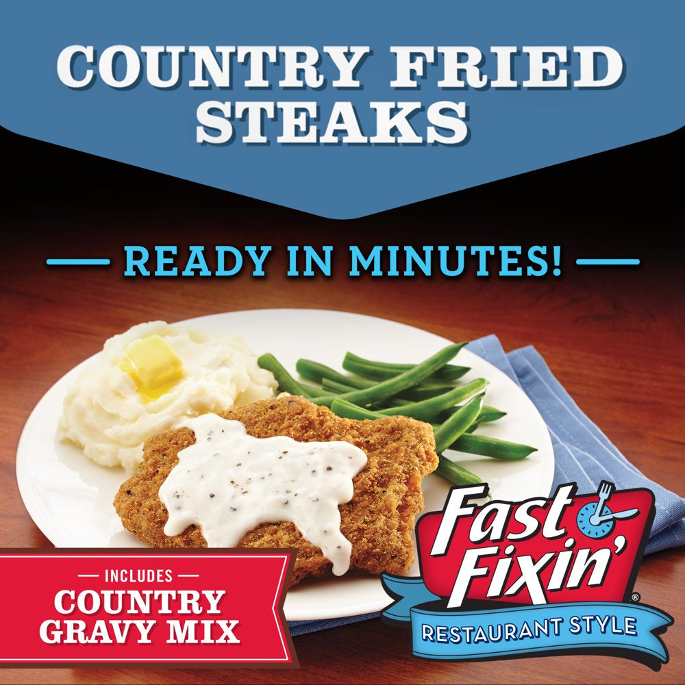 Fast Fixin' Restaurant Style Country Fried Steak with Gravy, 1.4 Lb Bag (Frozen)