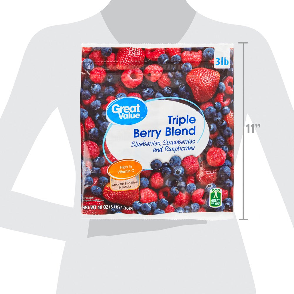 Great Value Triple Berry Blend, 48 Oz (Frozen)