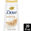 Dove Calming Long Lasting Gentle Women'S Body Wash All Skin Type, Oatmeal and Rice Milk, 20 Fl Oz