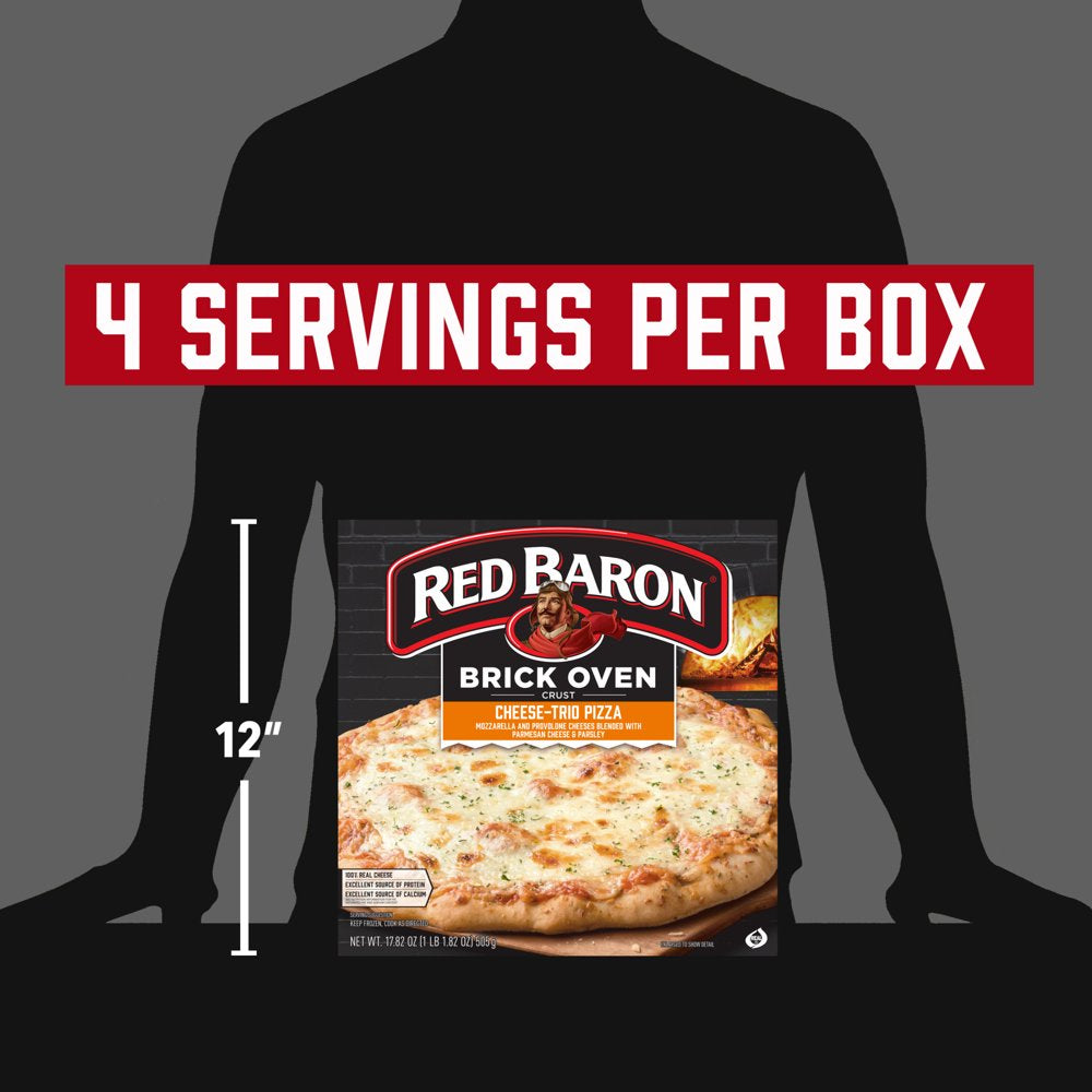 Red Baron Frozen Pizza Brick Oven Cheese Trio, 17.82 Oz