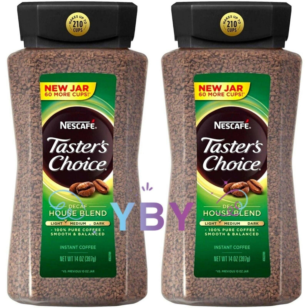 2X Nescafe Taster'S Choice Instant Coffee Decaf House Blend 14Oz Each,Total 28Oz