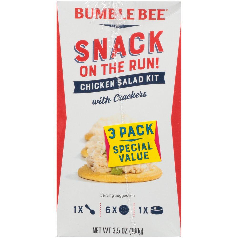 (3 Pack) Bumble Bee Snack on the Run! Chicken Salad Kit with Crackers 3.5 Oz