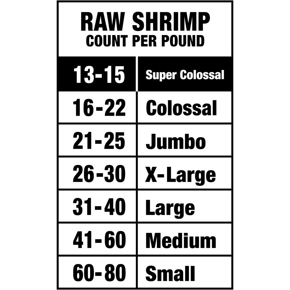 Great Value Frozen Raw Super Colossal Shell-On Tail-On Easy Peel Shrimp, 16 Oz (13-15 Count per Lb)