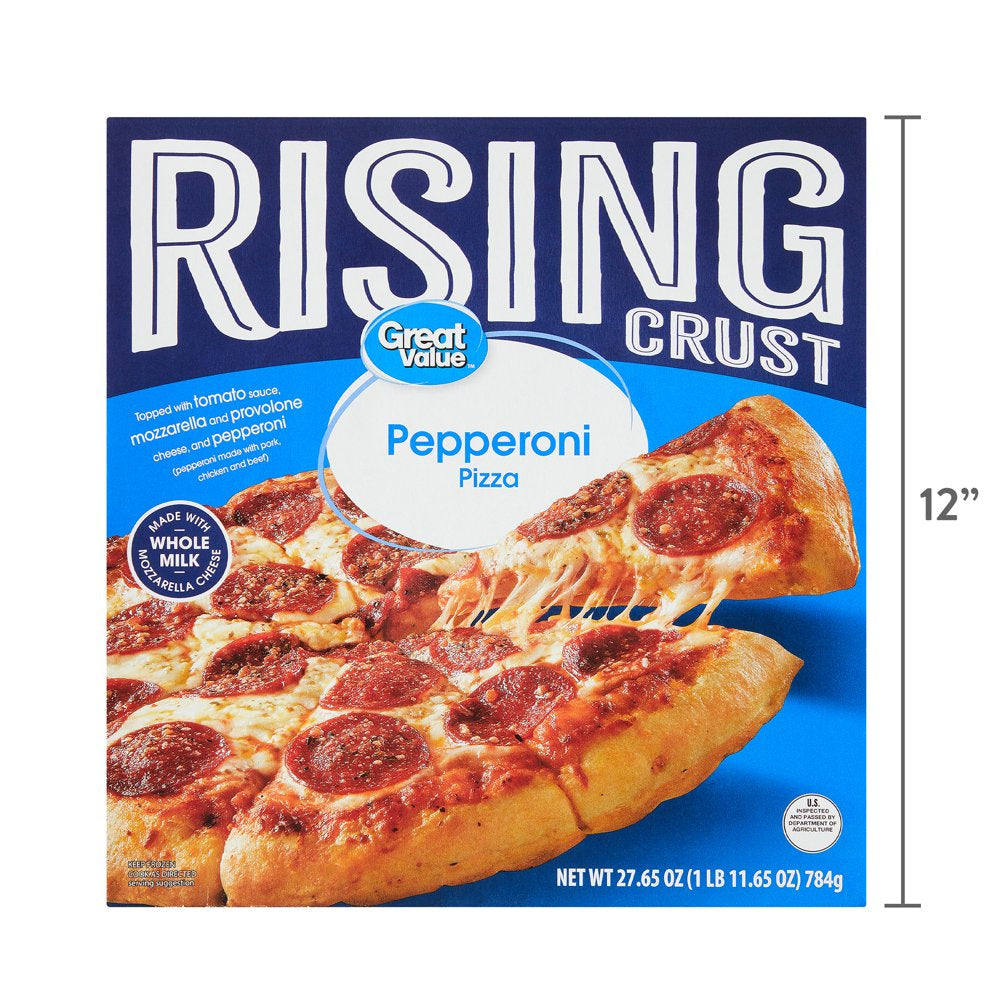 Great Value Rising Crust Pepperoni Pizza, Marinara Sauce, 28.25 Oz (Frozen)