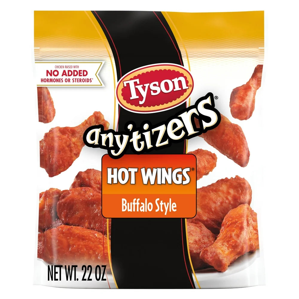 Tyson Any'Tizers Buffalo Style Hot Wings, 1.37 Lb Bag (Frozen)