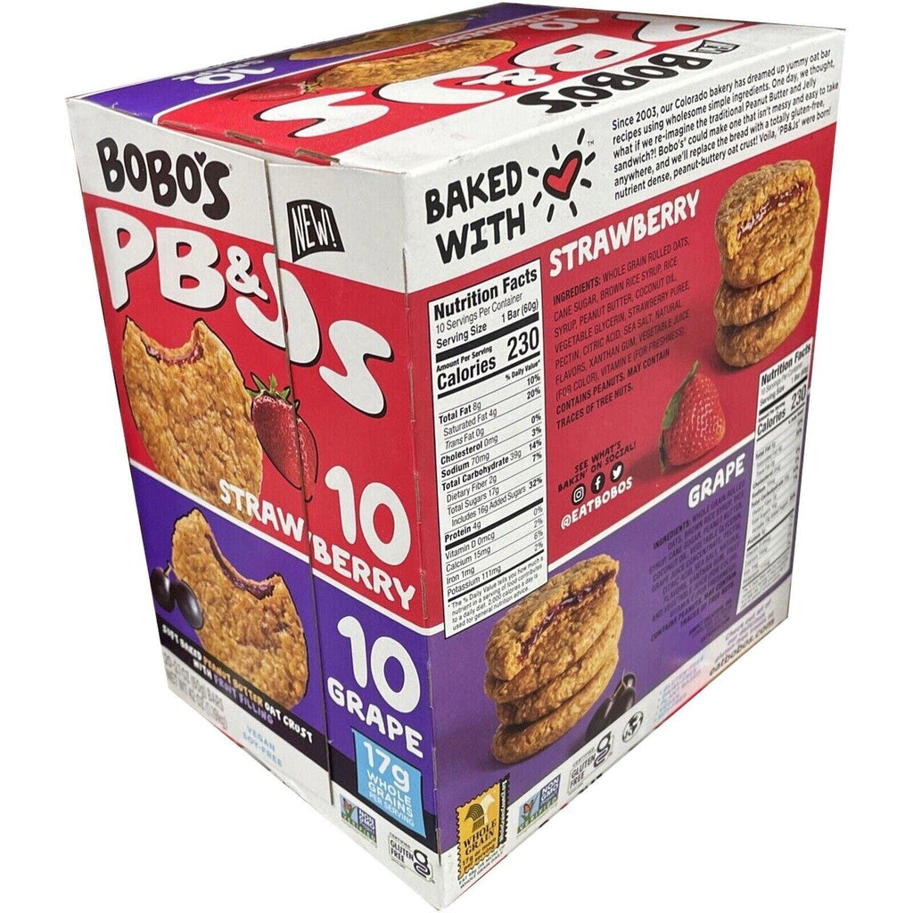 (20 Count) Bobo'S Oat Bites Variety Pack PB&J Strawberry/ Grape 2.10 Oz Each