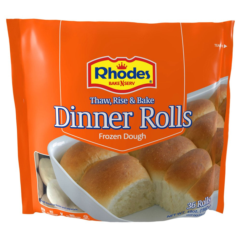 Rhodes Yeast Dinner Rolls, 3 Lbs, 36 Count Bag (Frozen)