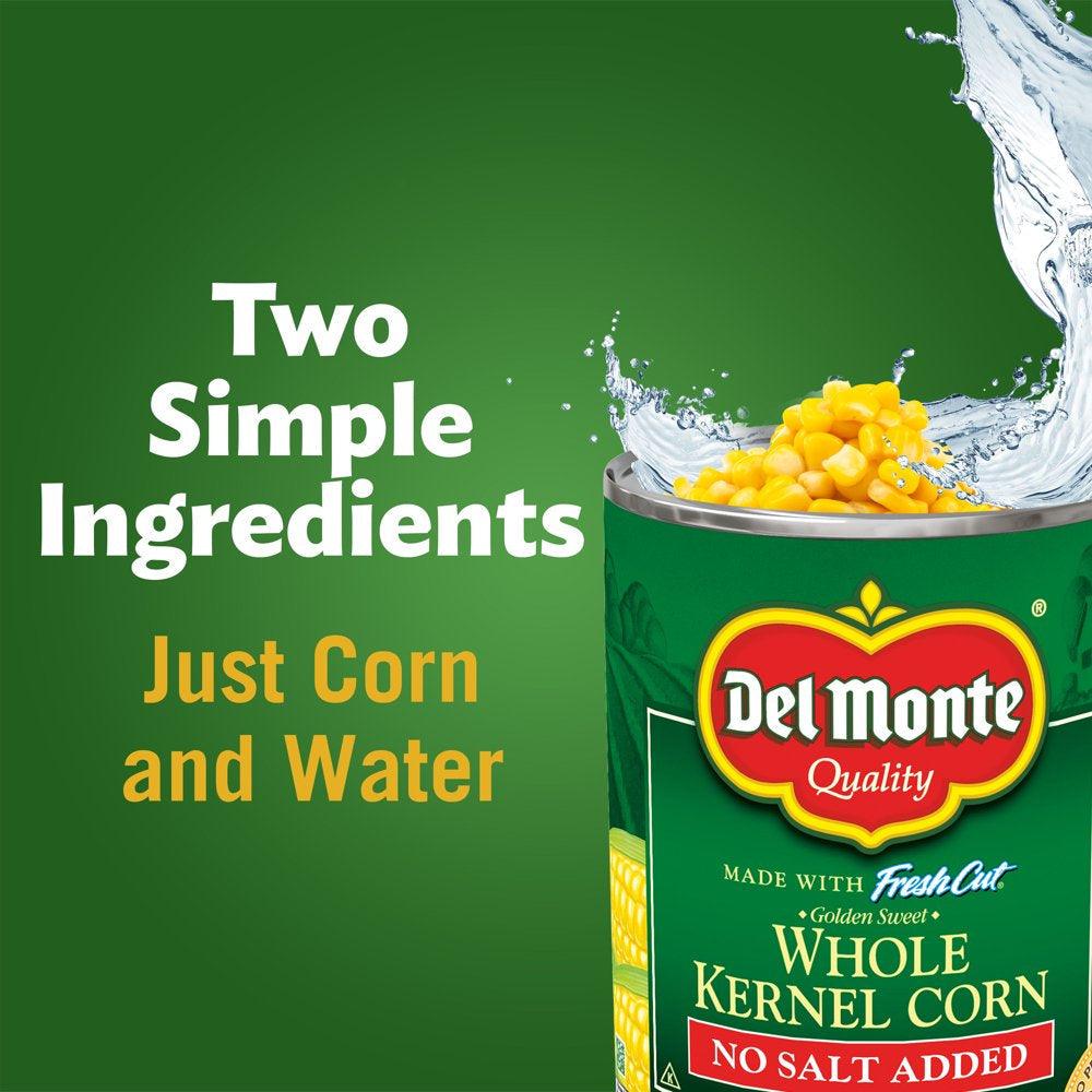 (4 Cans) Del Monte Whole Kernel Corn, No Salt, 15.25 Oz