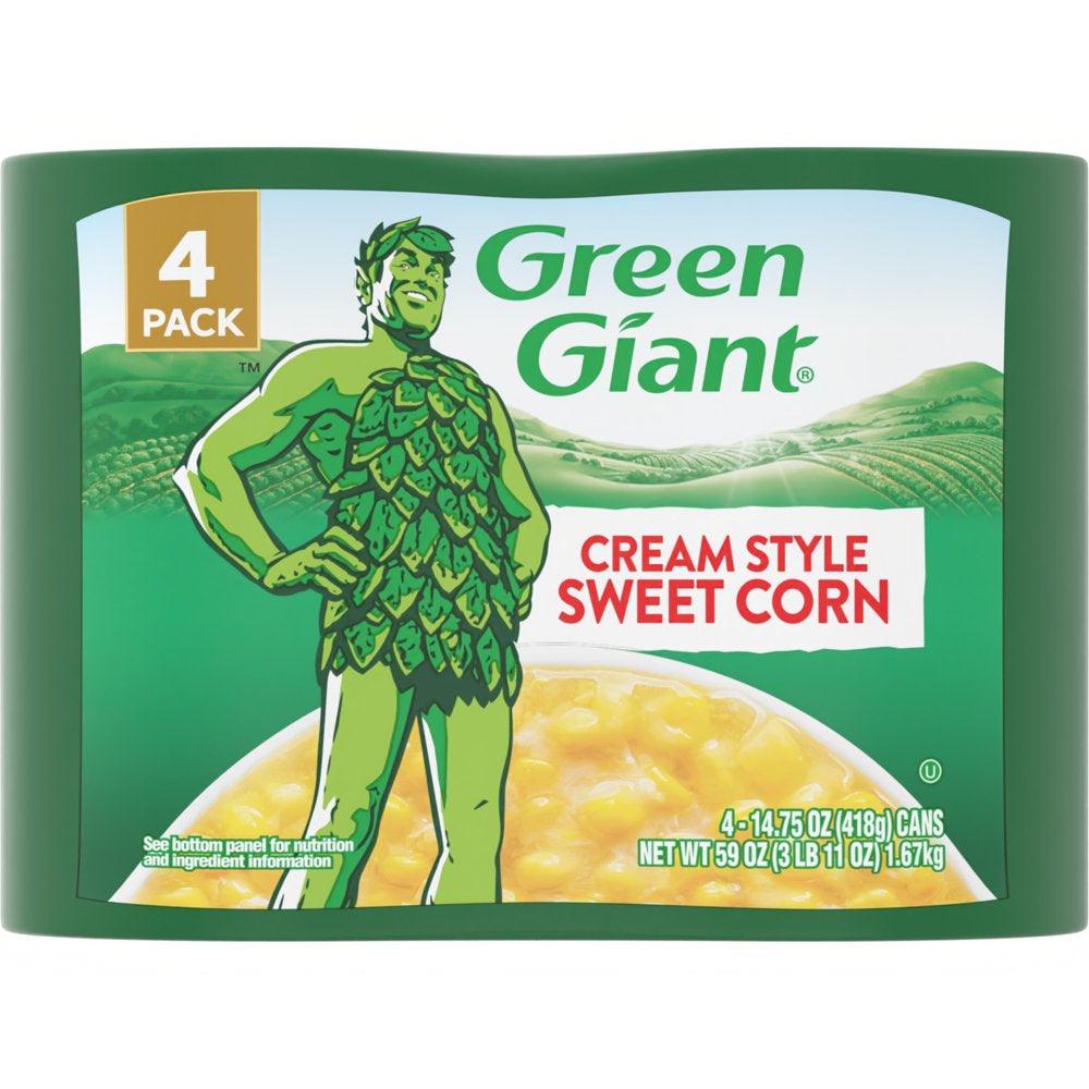 (4 Cans) Green Giant Cream Style Sweet Corn, Shelf Stable, 14.75 Oz